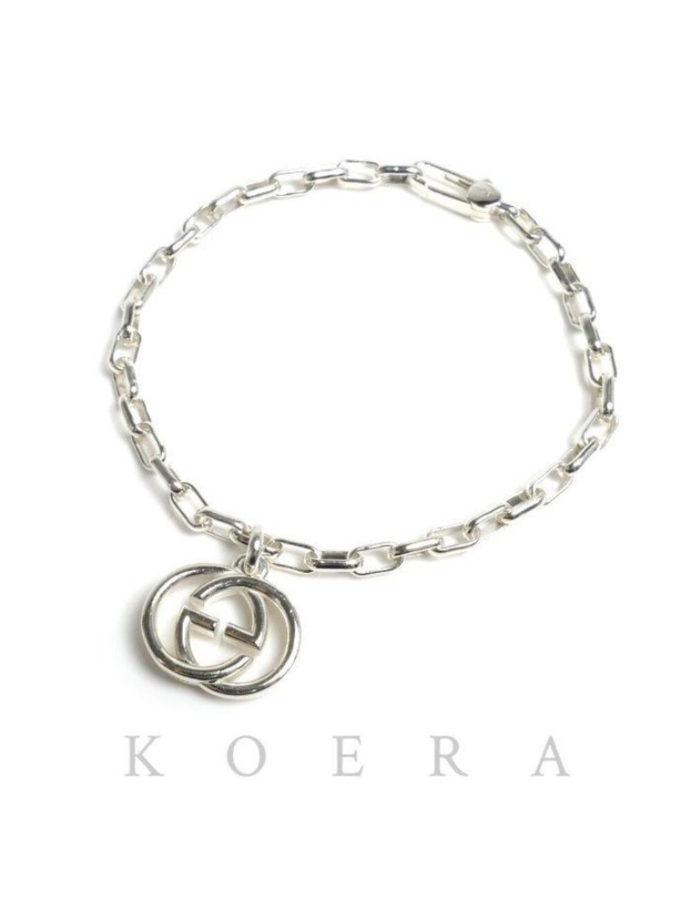 Gucci 925 Sterling Silver Interlocking G Bracelet 21